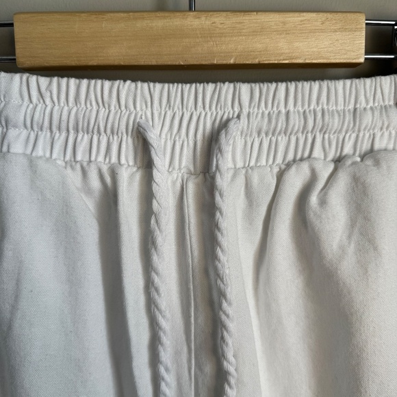 Simply Blessed Women's M Rayon/Linen Pull-On High-Rise Beach Pants White Ankle - Picture 5 of 15